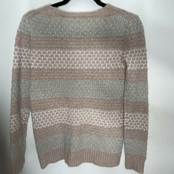J.Crew Sweater Womens Size XS Tan Blue Long Sleeve - Picture 4 of 6